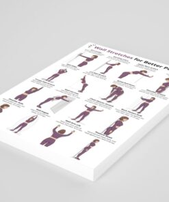 Posture Exercises Chart, Wall Stretch Routine, Standing Mobility & Yoga Poster