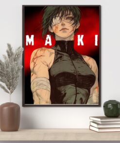 Retro Anime poster Maki JJK Anime Print Minimalist Anime Decor Manga Character Poster gift for anime lover