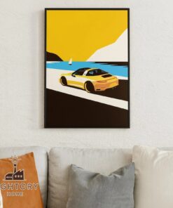 Retro Red Classic Car Wall Art Print, Scandinavian Poster, 911 Style Vintage