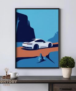 Retro Red Classic Car Wall Art Print, Scandinavian Poster, 911 Style Vintage poster