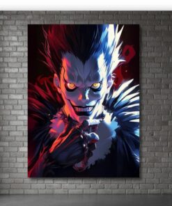 Ryuk Death Note Metal Poster, Sinister Shinigami Wall Art, Dark Anime Aesthetic Decor, Death Note Manga Metal Print,God of Death Horror Art