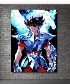 Saint Seiya Pegasus Seiya Metal Poster, Knights of the Zodiac Anime Wall Art