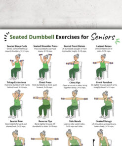 Seated Dumbbell Exercises for Seniors, Chair Workout Chart, Low Impact Fitness