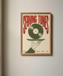 Serving Tunes Music Poster & Canvas, Home Decor