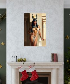 Sexy Cleopatra Fantasy Art Print, Pinup Anime Poster, Egyptian Goddess Style