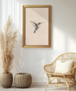 Sketch Birds Canvas Painting, Cute but Exquisite Wall Decor, No Glass No Glare, Suitable for Bedside Tables, Foyer