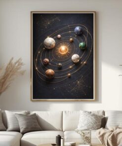 Solar System Poster, Astronomy Wall Art, Space Wall Decor, Science Teacher Gift