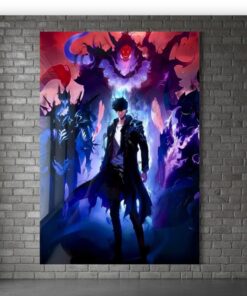 Solo Leveling Sung Jin-Woo Metal Poster, Shadow Monarch Wall Art, Manga Fan Decor