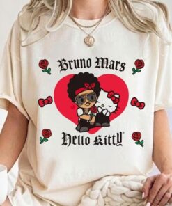 The Romantic Tour Baby Tee, Bruno Mars Hello Kitty Shirt, Vintage Y2K Crop Top
