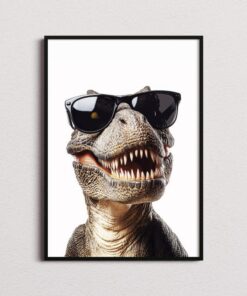 Tyrannosaurus Rex In Sunglasses Print, Tyrannosaurus Rex Poster, T-Rex Print, T-Rex Poster, Dinosaur Poster, Kids Bedroom Print