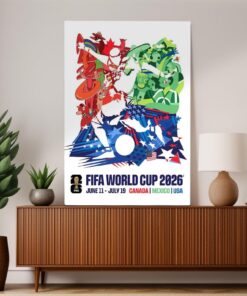 USA Soccer 2026 North America Framed Poster, Vibrant Soccer Wall Art, Perfect Gift for Football Fans & World Cup Collectors