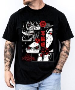 Uchiha madara T-Shirt Japanese Manga Panel Shirt - Red Eye Ninja Graphic Tee, Anime Streetwear Gift Itachi