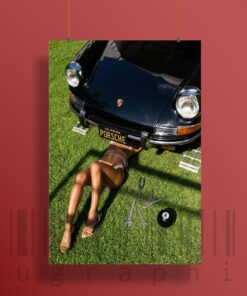 Vintage Porsche Wall Art Poster, Retro Car Photography Print, Luxury Automotive Decor, Aesthetic Statement Wall Art, Ship Poster