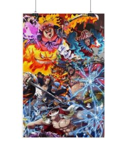 White Beard and Black Beard One Piece Poster, Anime Character Art