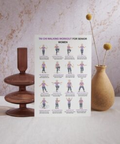 Women Tai Chi Walking Workout, Seniors Balance Chart, Low Impact Exercise Poster