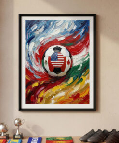 World Cup 2026 Abstract Art Soccer Nations USA Canada Mexico Football Poster