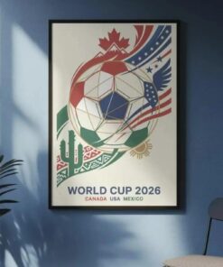 World Cup 2026 Soccer Poster Canada USA Mexico Art Print