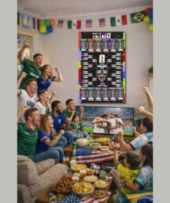 World Cup 2026 Wall Calendar Poster Large Soccer Match Schedule