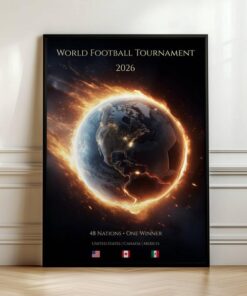 World Football Tournament 2026 Poster, Global Football Wall Art, Gift for Soccer fans