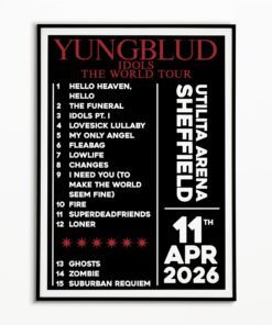 Yungblud Setlist Print 11th April 2026 Sheffield, Indie Rock Concert Poster & Canvas