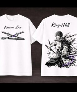 Zoro Shirt, Santoryu Three Sword Style Anime Tee, Zoro Enma Sword One Piece Shirt, Pirate Hunter Samurai Manga Shirt, Anime Gift For Fans