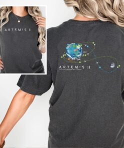 Artemis II Mission T-Shirt, NASA Moon Mission Map Shirt, Space Exploration Graphic Tee, First Crewed Test Flight Lunar Orbit Apparel