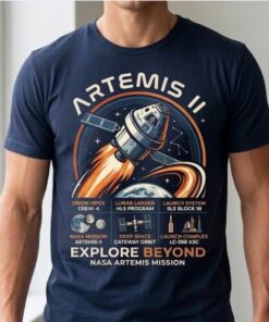 Artemis II Mission Shirt, Orion MPCV Space Exploration Tee, SLS Rocket Science Gift, Lunar Return Infographic T-Shirt, Astronomy Lover Top