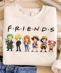 One Piece Live Action Chibi Friends, One Piece Anime Shirt, Straw Hat Pirates T-Shirt, Japanese Pirate King Manga Tee