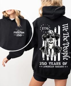 Kid Rock We The People 250 Years Of American Badass T-Shirt, American Flag 1776 Anniversary Sweatshirt, USA 250th Celebration Hoodie