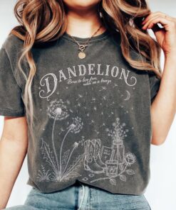 Dandelion Shirt, Indie Folk Cowgirl Boots Shirt