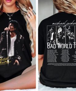 Michael Jackson Bad World Tour Shirt, Two-Sided Concert Tee with Dates, King of Pop Graphic T-Shirt, Vintage Tour Merch