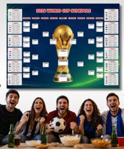 2026 World Cup Schedule, World Cup Wall Chart Poster Print, World Cup Calendar, World Cup Wall Calendar, Soccer Fixtures Chart A1 poster