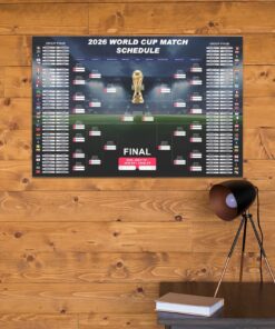 2026 World Soccer Cup Schedule Bracket Poster, Final 48 Teams Calendar and Knockout Bracket v2