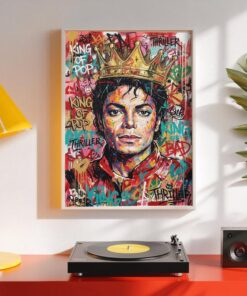 Michael Jackson Crown Graffiti Art, Pop Music Legend Portrait