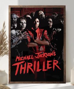 Thriller Album Cover Poster Vintage Michael Jackson Wall Art Music Print