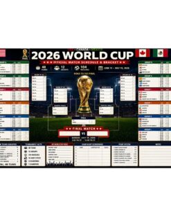 2026 Soccer Tournament Bracket Poster & Canvas, Match Tracker Wall Art