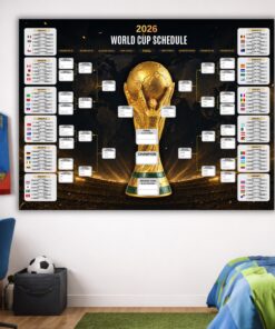 2026 World Cup Schedule, World Cup Wall Chart Poster & Canvas