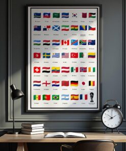 World Cup 2026 Wall Art, 48 Teams Flag Poster, Power Rankings Illustrated