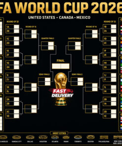 World Cup 2026 Wall Chart, Football Tournament Bracket Poster, Soccer Chart