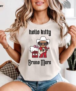 Bruno Mars Hello Kitty The Romantic Tour 2026 Comfort Colors Shirt,Retro Singer Portrait T-Shirt