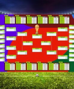 2026 World Soccer Cup Bracket Poster & Canvas, Football Tournament Schedule Wall Chart