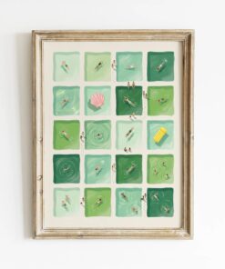 Pastel Green Stripe Swimmer Poster & Canvas