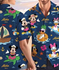 Mickey and Friends Hawaiian Shirt, Tropical Aloha Button Down