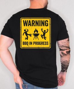 BBQ Shirt, Warning BBQ In Progress T Shirt, Grill Master Gift For Men