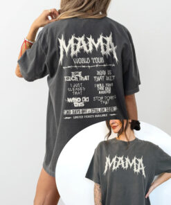 Mama World Tour Shirt, Funny Black Metal Mom Comfort Colors Tee, Alt Mother\s Day Gift --porcelain