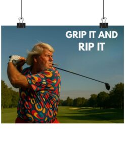 John Daly Golf Art Print Grip It and Rip It, Vintage Golfer Poster & Canvas