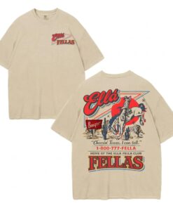 Ella\s Fellas Club Shirt, Vintage Western Concert Graphic Tee --porcelain