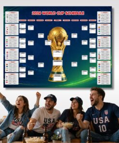 2026 World Cup Schedule, World Cup Wall Chart Poster Print, World Cup Calendar, World Cup Wall Calendar, Soccer Fixtures Chart A1 poster