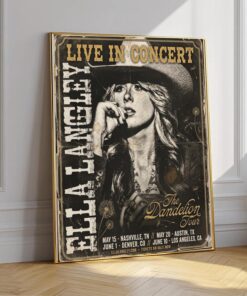 Ella Langley 2026 Vintage Country Music Poster, Western Cowgirl Wall Art