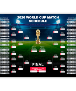 Football World Cup 2026 Poster Schedule World Cup Wall Chart